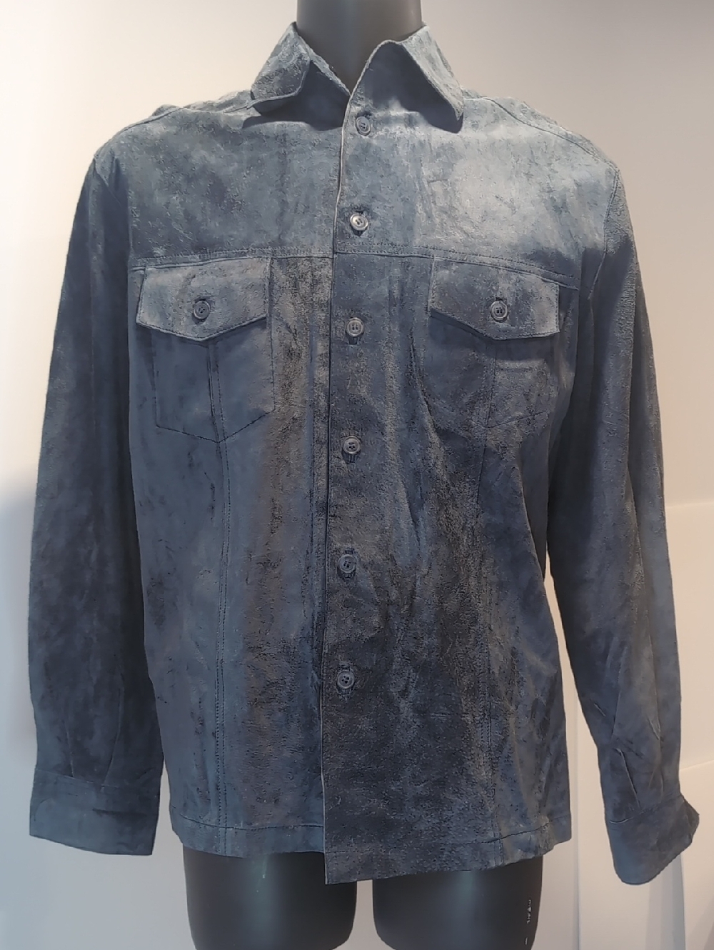 Vintage 90's NWT Bedoya & Sly Blue Suede Button-Up Jacket